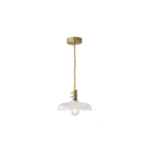 ZOWALA - Nordic Flower Glass Gold Adjustable Clear Pendant Light Image - 6