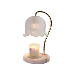 ZOWALA - Modern Clear Glass Flower Shade Wood Base Table Lamp Image - 12