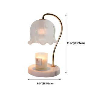 ZOWALA - Modern Clear Glass Flower Shade Wood Base Table Lamp Image - 17