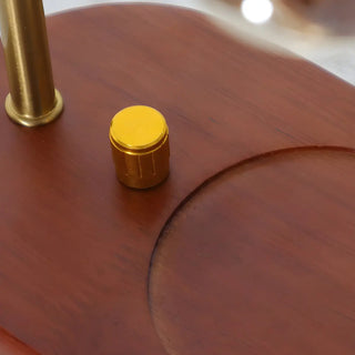 ZOWALA - Modern Clear Glass Flower Shade Wood Base Table Lamp Image - 4