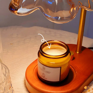 ZOWALA - Modern Clear Glass Flower Shade Wood Base Table Lamp Image - 5