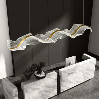 ZOWALA - Gold Clear Wave Acrylic LED Island Light Image - 1