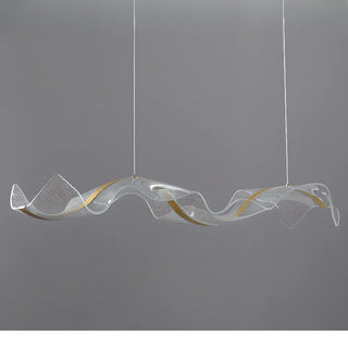 ZOWALA - Gold Clear Wave Acrylic LED Island Light Image - 10