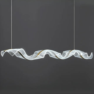 ZOWALA - Gold Clear Wave Acrylic LED Island Light Image - 11