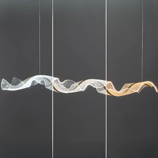 ZOWALA - Gold Clear Wave Acrylic LED Island Light Image - 12