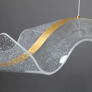 ZOWALA - Gold Clear Wave Acrylic LED Island Light Image - 13