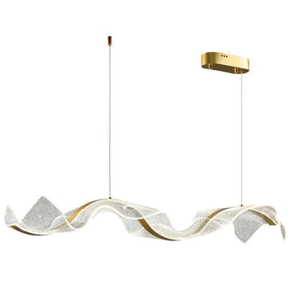 ZOWALA - Gold Clear Wave Acrylic LED Island Light Image - 16
