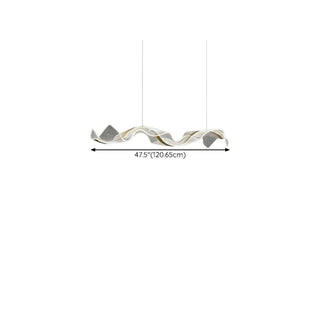 ZOWALA - Gold Clear Wave Acrylic LED Island Light #size