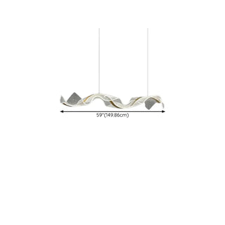 ZOWALA - Gold Clear Wave Acrylic LED Island Light Image - 18