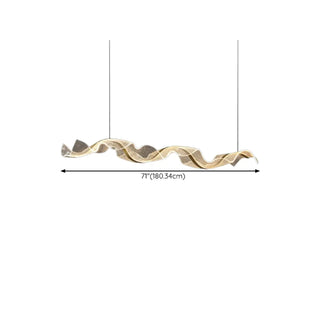 ZOWALA - Gold Clear Wave Acrylic LED Island Light Image - 19
