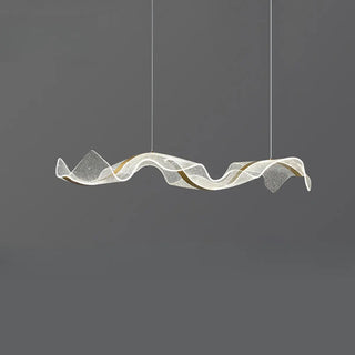 ZOWALA - Gold Clear Wave Acrylic LED Island Light Image - 3