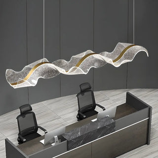 ZOWALA - Gold Clear Wave Acrylic LED Island Light Image - 2
