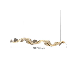 ZOWALA - Gold Clear Wave Acrylic LED Island Light Image - 20