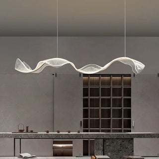 ZOWALA - Gold Clear Wave Acrylic LED Island Light Image - 4