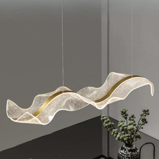 ZOWALA - Gold Clear Wave Acrylic LED Island Light Image - 5