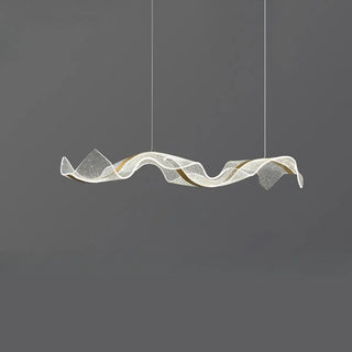 ZOWALA - Gold Clear Wave Acrylic LED Island Light Image - 6