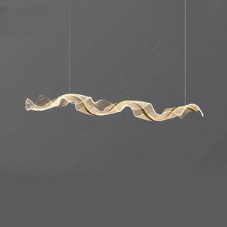 ZOWALA - Gold Clear Wave Acrylic LED Island Light Image - 7