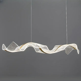 ZOWALA - Gold Clear Wave Acrylic LED Island Light Image - 9