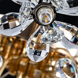 ZOWALA - Gold Floral Crystal Semi-Flush Mount Ceiling Light Image - 9