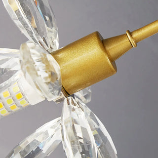 ZOWALA - Gold Floral Crystal Semi-Flush Mount Ceiling Light Image - 10