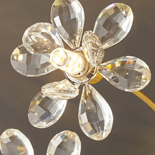 ZOWALA - Gold Floral Crystal Semi-Flush Mount Ceiling Light Image - 13