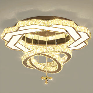 ZOWALA - Luxury Geometric Spiral Crystal LED Flush Mount Light Image - 11