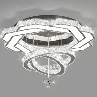 ZOWALA - Luxury Geometric Spiral Crystal LED Flush Mount Light Image - 12