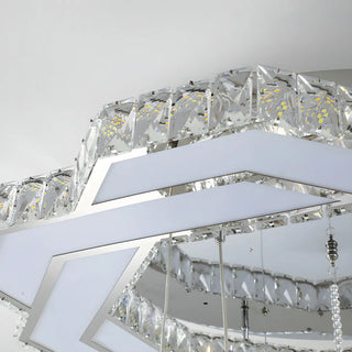 ZOWALA - Luxury Geometric Spiral Crystal LED Flush Mount Light Image - 13
