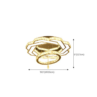 ZOWALA - Luxury Geometric Spiral Crystal LED Flush Mount Light #size