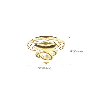 ZOWALA - Luxury Geometric Spiral Crystal LED Flush Mount Light Image - 15