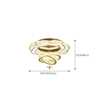ZOWALA - Luxury Geometric Spiral Crystal LED Flush Mount Light Image - 16