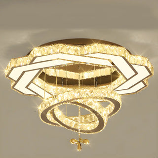 ZOWALA - Luxury Geometric Spiral Crystal LED Flush Mount Light Image - 8