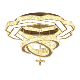 ZOWALA - Luxury Geometric Spiral Crystal LED Flush Mount Light Image - 9