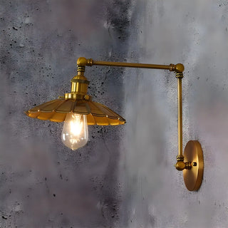 ZOWALA - Industrial Swing Arm Adjustable Iron Gold Wall Sconce Image - 1