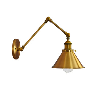 ZOWALA - Industrial Swing Arm Adjustable Iron Gold Wall Sconce Image - 11