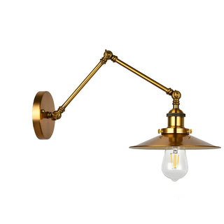 ZOWALA - Industrial Swing Arm Adjustable Iron Gold Wall Sconce Image - 14