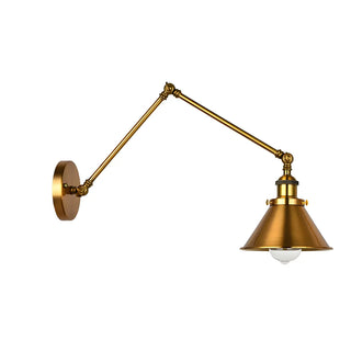 ZOWALA - Industrial Swing Arm Adjustable Iron Gold Wall Sconce Image - 12