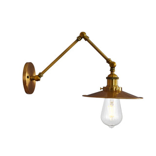ZOWALA - Industrial Swing Arm Adjustable Iron Gold Wall Sconce Image - 15