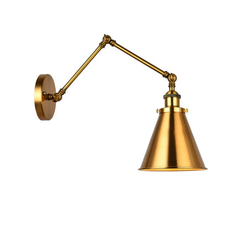 ZOWALA - Industrial Swing Arm Adjustable Iron Gold Wall Sconce Image - 13