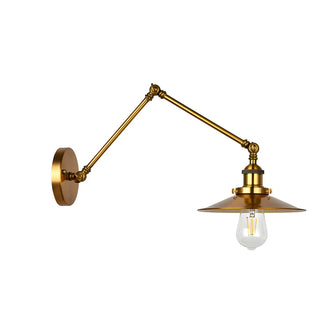 ZOWALA - Industrial Swing Arm Adjustable Iron Gold Wall Sconce Image - 16