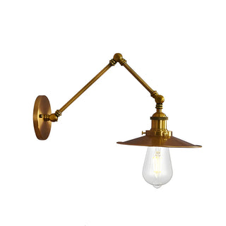 ZOWALA - Industrial Swing Arm Adjustable Iron Gold Wall Sconce Image - 17