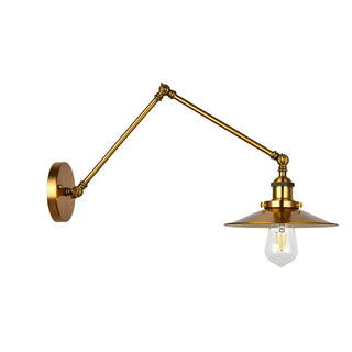 ZOWALA - Industrial Swing Arm Adjustable Iron Gold Wall Sconce Image - 19
