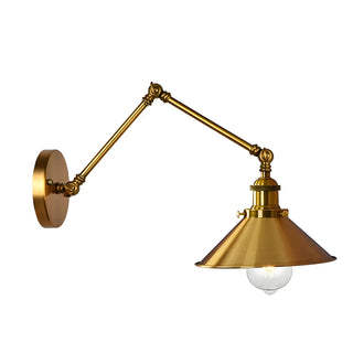 ZOWALA - Industrial Swing Arm Adjustable Iron Gold Wall Sconce Image - 20
