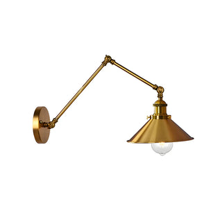 ZOWALA - Industrial Swing Arm Adjustable Iron Gold Wall Sconce Image - 22
