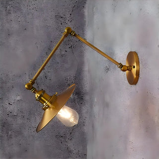 ZOWALA - Industrial Swing Arm Adjustable Iron Gold Wall Sconce Image - 2