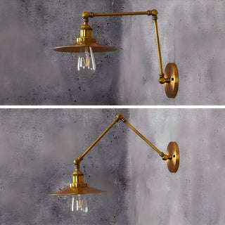 ZOWALA - Industrial Swing Arm Adjustable Iron Gold Wall Sconce Image - 23