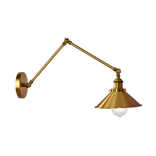 ZOWALA - Industrial Swing Arm Adjustable Iron Gold Wall Sconce Image - 24