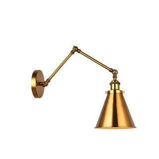 ZOWALA - Industrial Swing Arm Adjustable Iron Gold Wall Sconce Image - 25