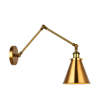 ZOWALA - Industrial Swing Arm Adjustable Iron Gold Wall Sconce Image - 26