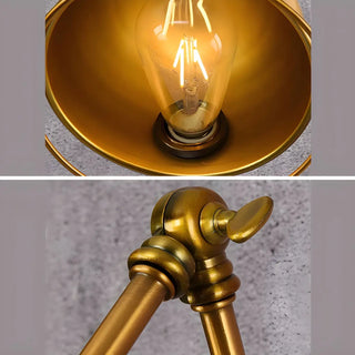 ZOWALA - Industrial Swing Arm Adjustable Iron Gold Wall Sconce Image - 27